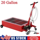 20 Gallon Oil Drain Pan Low Profile Oil Change Cart Dolly with 12V Pump & Wheels