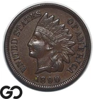 1890 Indian Head Cent Penny, Choice AU++