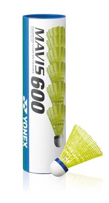 Yonex Mavis 600 Federbälle gelb in Tube (6 Stück)
