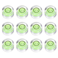 12pcs Circular Bubble Spirit Level 10x6mm Bubble Spirit Level, Green/Black