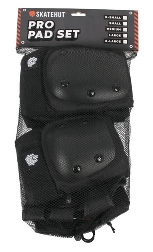 SkateHut Pro Pad Set, For BMX Cycling Skating Scooter, Black, Size Large - Picture 2 of 4