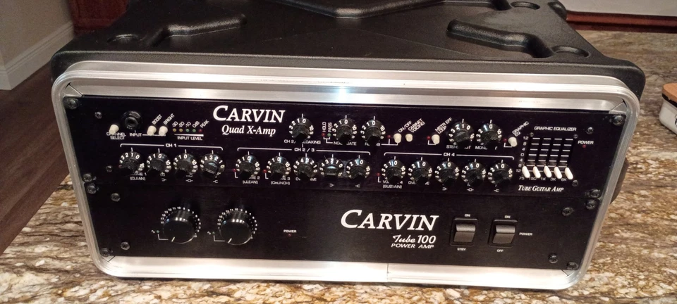 Rare Carvin Quad x Preamp and T100 Tube Combo In SKB 4U Shock Mount Case *MINT* - Image 2 of 4