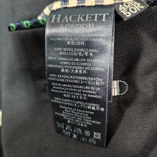 Hackett London Blazer Jacket Men 40R Weave Waffle Deconstructed Hopsack Navy - Picture 12 of 17