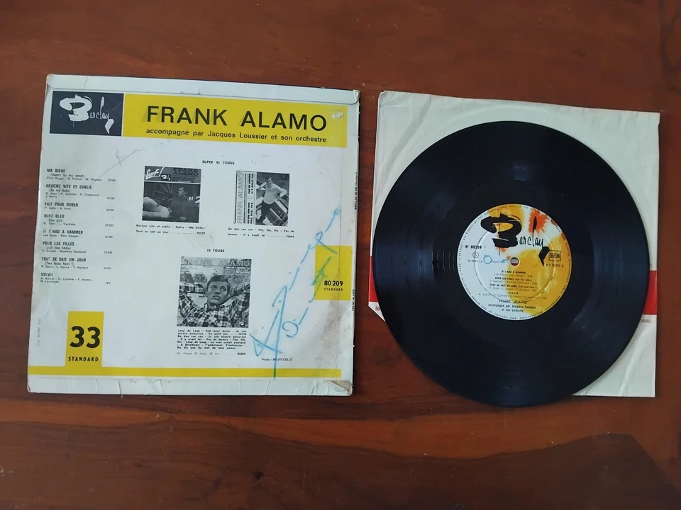 Frank ALAMO LP 25cm - Ma biche FR 1963 BIEM  Rock /Yéyé LP Barclay 80209 - Photo 2/2