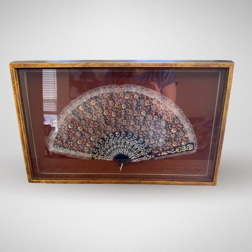 Vintage Hand-Painted Floral Design Lace Trim Spanish Frame by Fleurette's