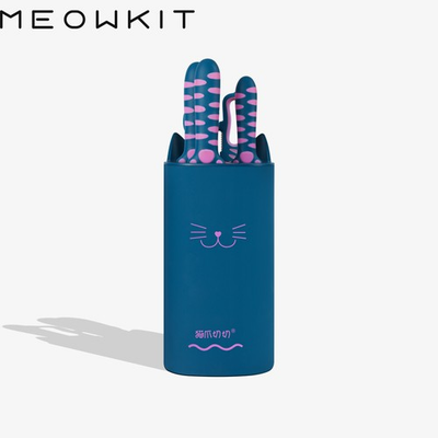 #ad Meowkit 5PCS Cute Kitchen Knife Block Set w Cat Paw Handle Sharp Chef Knife Set $33.99