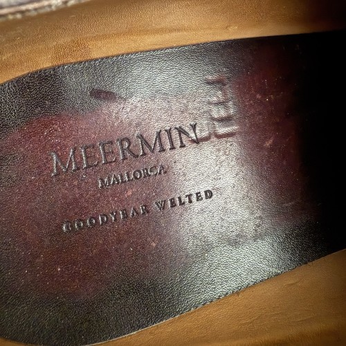 Meermin Mallorca elegante Lederschuhe Herren Größe 9,5 EU braun Goodyear rahmengenäht - Bild 11 von 12
