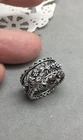 VTG Sterling Silver ISRAEL Filigree Ring SZ 5 Very  DETAILED FLORAL Hand Made 5g
