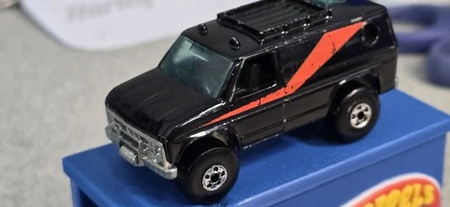 Vintage Hot Wheels Mattel 1977 Black A Team Van Baja Breaker Diecast Blackwalls!