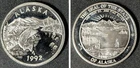 1 oz .999 Fine Silver ~ 1992 Alaska State Medallion ~ Jumping Fish ~ Alaska Mint