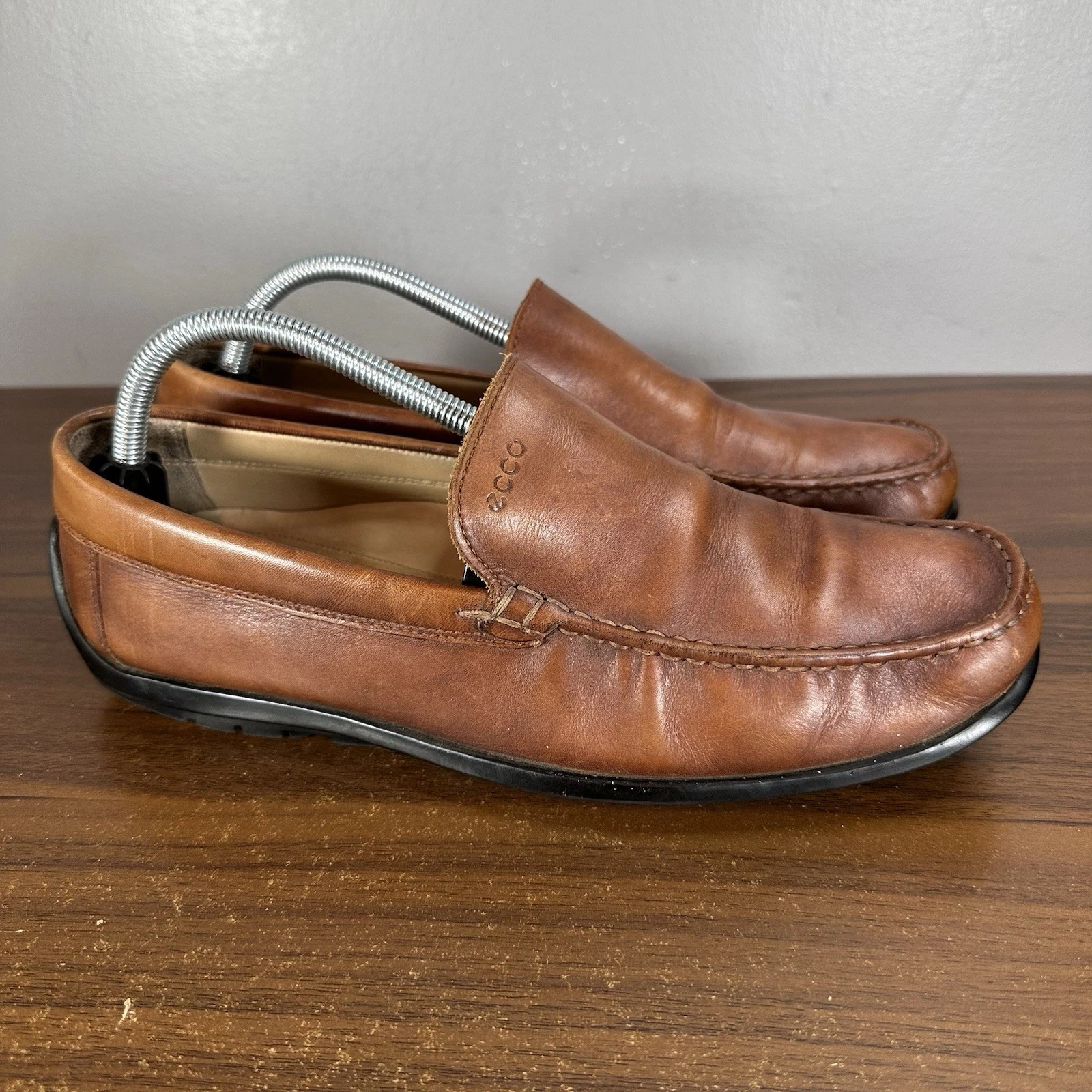 Ecco Shoes Mocassino Uomo 43 (US 9 9.5) Pelle Marrone Mocassino Guida Slip On Comfort