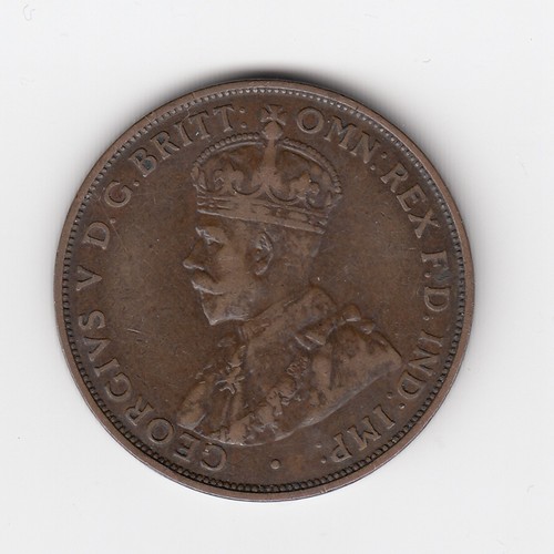 1931 (DROPPED 1) KGV AUSTRALIA PENNY - 6 CLEAR PEARLS - GREAT LOW MINTAGE COIN - Picture 2 of 3