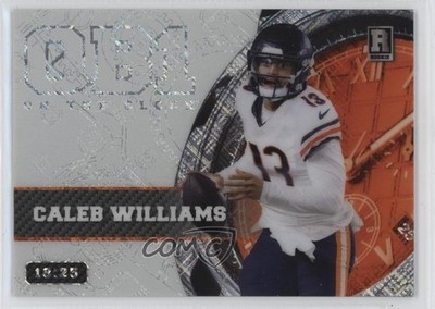 2023 QB1 On the Clock White - Orange Cross Hatch Foil 18/25 Caleb Williams s5q