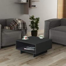 Square Coffee Table with Storage Shelf – Modern Centre Table for Living Room