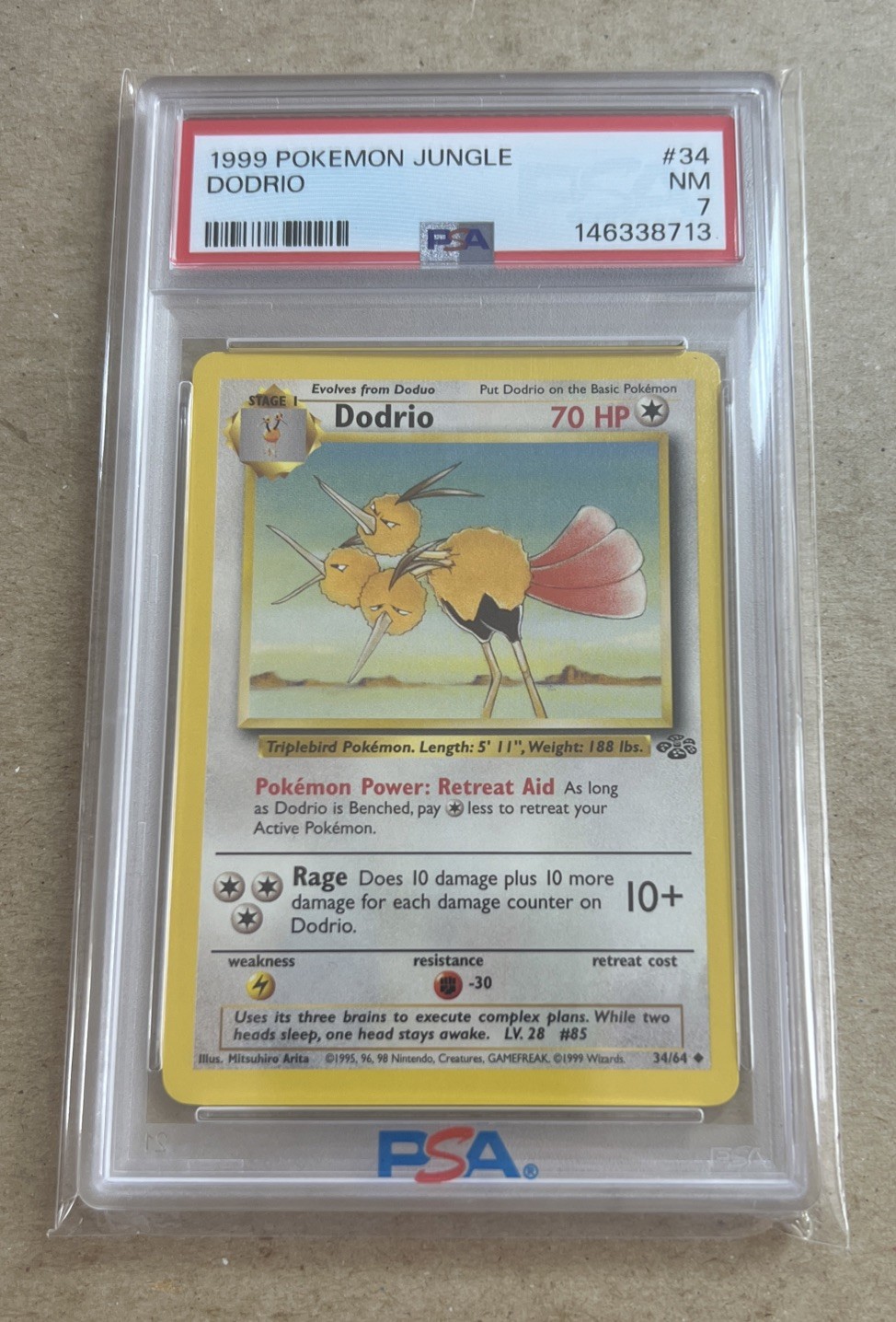 1999 Pokemon Jungle Dodrio #34/64 PSA 7