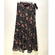 Express true Wrapped maxi skirt VTG dark romantic floral whimsy goth women M