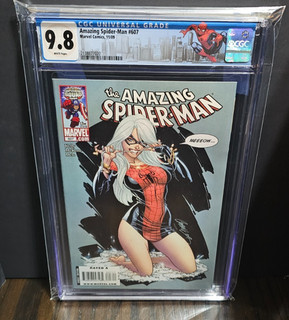 Cubierta Amazing Spider Man #607 J. Scott Campbell CGC 9.8 "Black Cat"