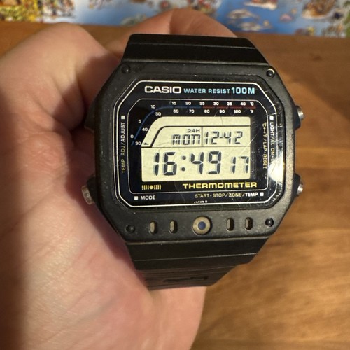 Vintage Casio Thermometer 515 TS-1200 Herrenuhr 100M Japan - FUNKTIONIERT