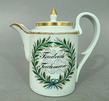 A1657 Biedermeier Mokkakanne mit Widmung, Th�...