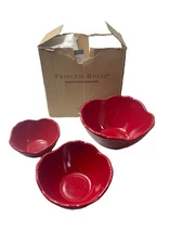 Princess House Pavillion Berry Nesting Serving Bowls (6857) - New