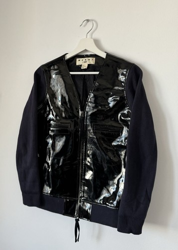 MARNI for H&M black real patent leather jacket size EU36 US6 - Picture 6 of 11