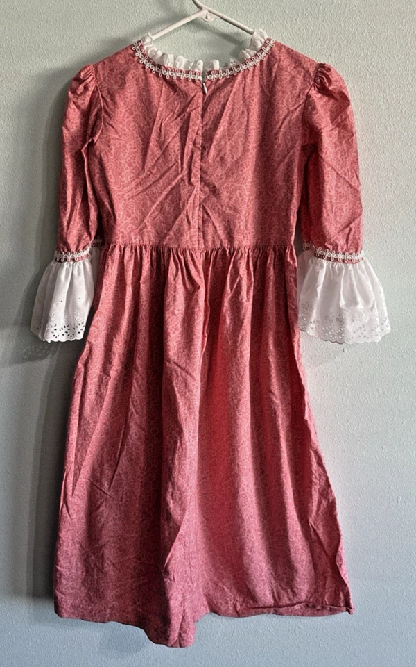 Vestido Rosa G. Whizz Co Niñas Colonial Victoriano Estampado Floral Detalle Encaje Talla 8 Foto 4 de 4