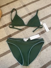 Minnow X Jamie Mizrahi Hillside Green Bikini Set Triangle Low Waist Medium New