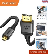 Bi-Directional Micro HDMI to HDMI 0.3M Cable - 48Gbps, Braided, HDR Compatible