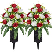Artificial Cemetery Flowers   Grave Decorations Cemetery Flowers for Grave Va...