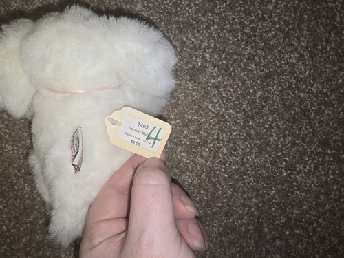 VINTAGE 1991 GUND PLUSH STUFFED Extremely Rare Sample Muttsy Pocket White Mini - Picture 6 of 9
