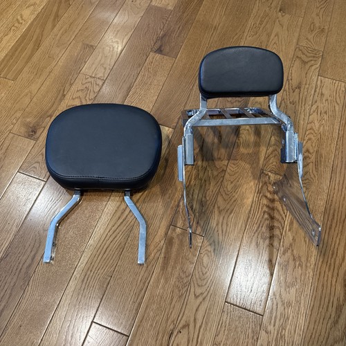 Chrome Sissy Bar Backrest Luggage Rack Fit For Harley Heritage Softail 1984-2017