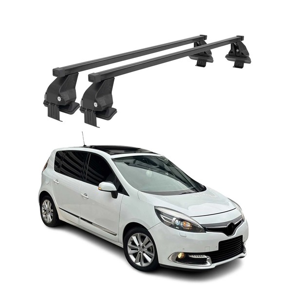 Menabo DachträGer FüR Renault Scenic Mk3 2013-2016 Fl 50Kg Stahl Schwarz 2X-image