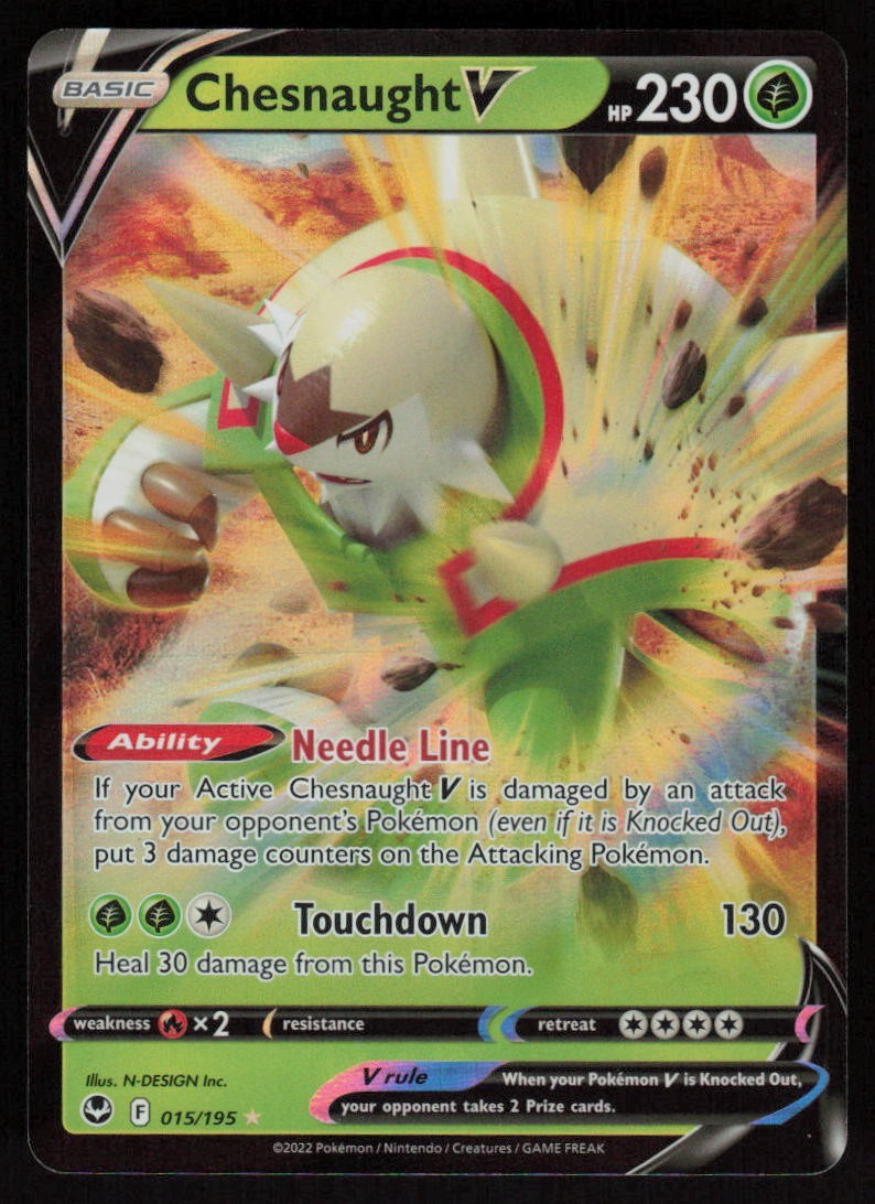 Chesnaught V 15/195 Ultra Rare: Silver Tempest Pokemon TCG Near Mint