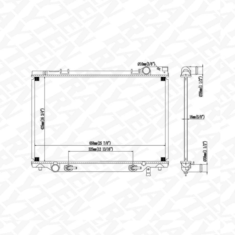 Radiator for Toyota Previa 1991 1992 1993 1994 1995 CU1155 Foto 2 de 4