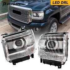 Chrome Headlight for 2014-2018 GMC Sierra 1500 2015-2019 Sierra 2500 HD 3500 HD