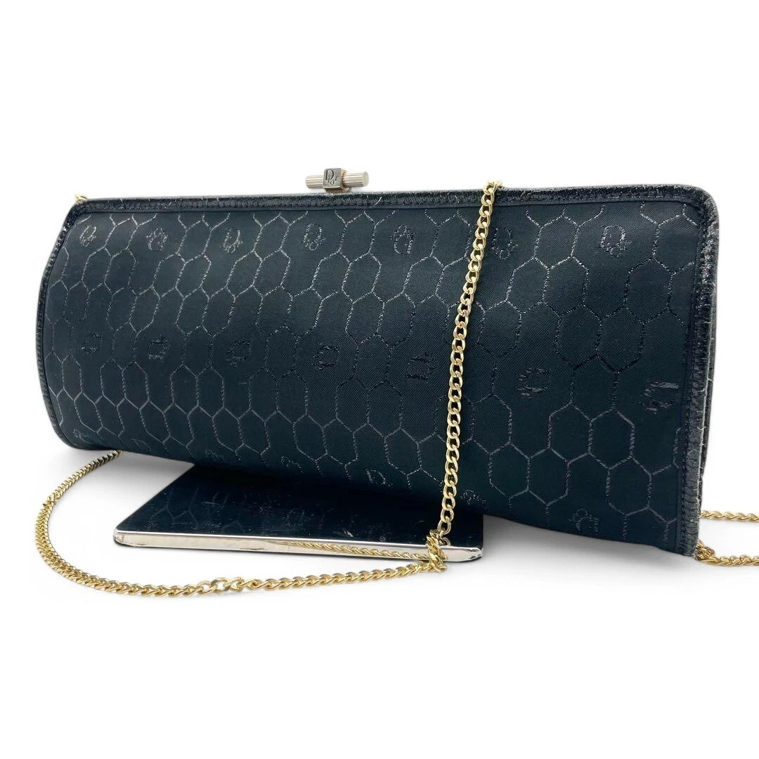 Sac bandoulière Christian Dior toile cuir nid d'abeille chaîne 250107H
