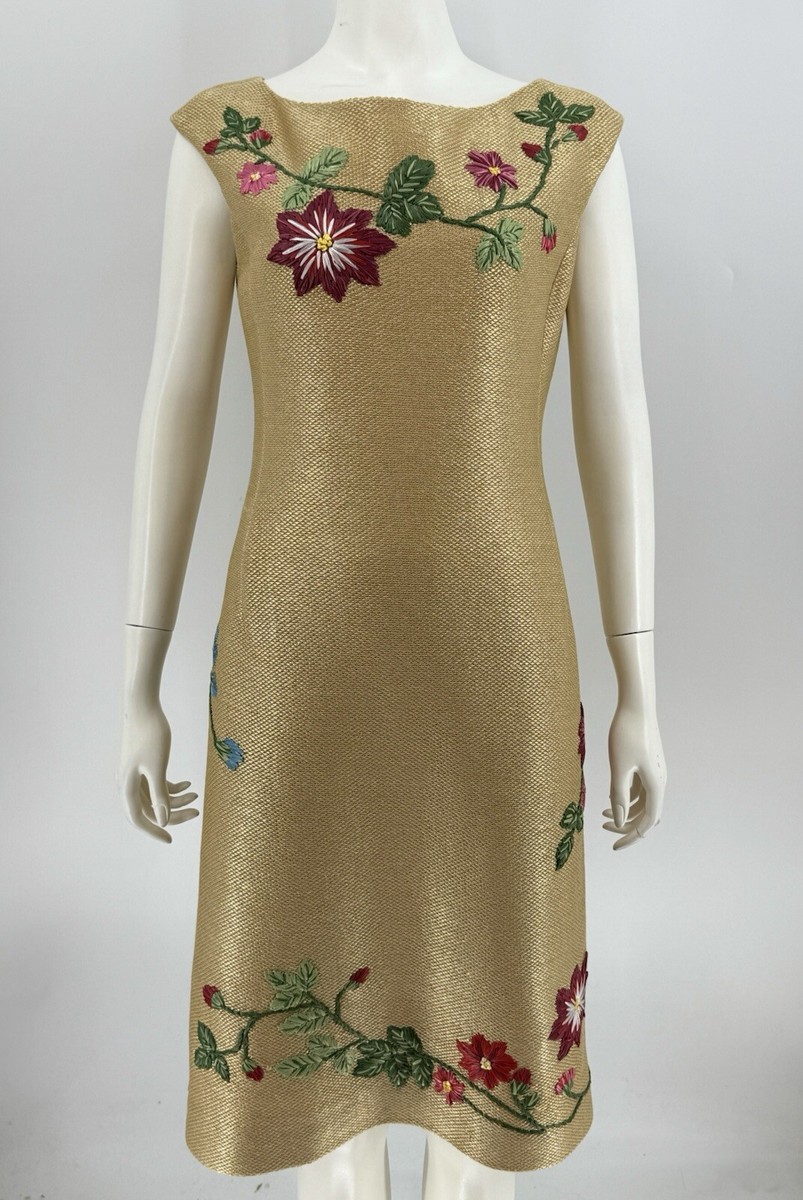 slim fit dress slacks MOSCHINO GOLD PAINTED KNIT DRESS WITH FRINGE main image 1