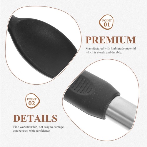 4pcs Black Silicone Spatula Set Nonstick Heat Resistant Kitchen Utensils/Turner - 第 14/14 張圖片