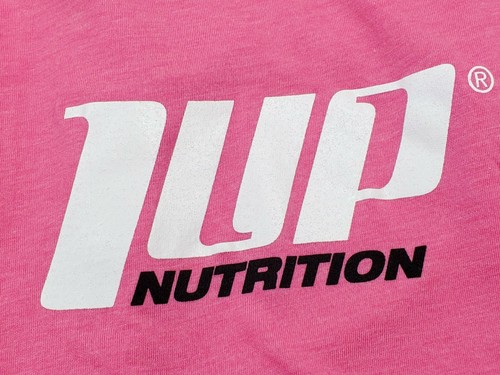 NEW!! 1UP NUTRITION: Vintage Baby Pink Crew Neck Logo T- Shirt, Size SMALL - Bild 4 von 5