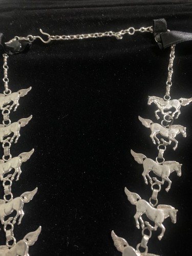 Collar DE COLECCIÓN NAVAJO Artista Glenn Sandoval GS Plata Esterlina 11 Caballos 69.6 Gramos - Imagen 5 de 18