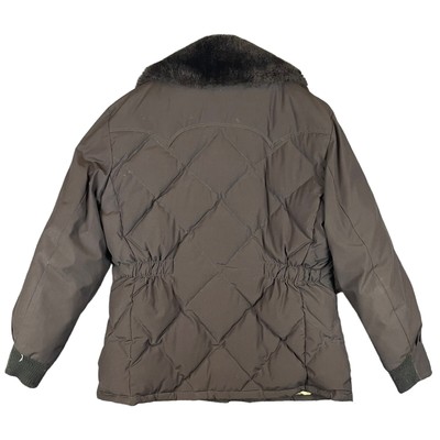 Vintage Schott NYC Mens L Goose Down Diamond Quilted Puffer Coat 