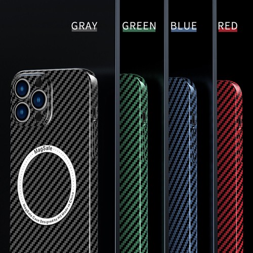 For iPhone 14 13 12 11 Pro Max Magsafe Case Carbon Fiber Magnetic Slim Cover - Picture 2 of 25