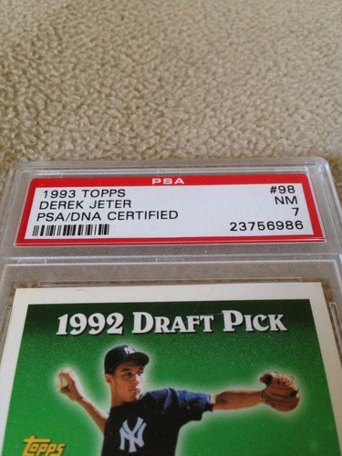 DEREK JETER VINTAGE AUTOGRAFATO SU CARTA 1993 TOPPS ROOKIE PSA HOF 2020 MOLTO RARO - Foto 2 di 3
