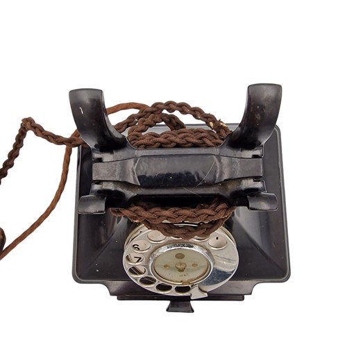 Vintage GPO 1/232 Bakelite Telephone Pyramid Rotary Dial Braided Handset Phone - Picture 6 of 17