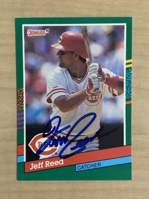 JEFF REED CINCINNATI REDS SIGNED 1991 DONRUSS SERIES 2 CARD #741 W/COA ...