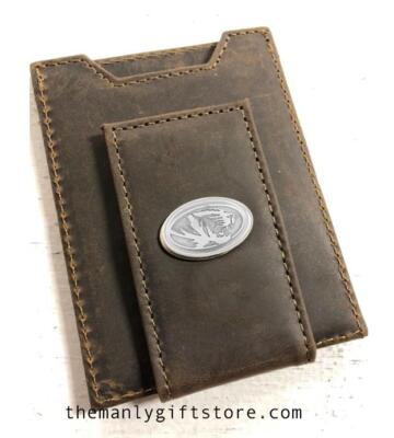 ZEP-PRO Missouri Collegiate Crazy Horse Leather Front Pocket Wallet
