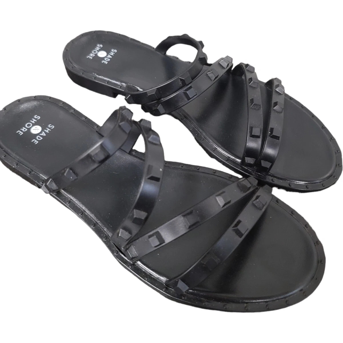 Shade and shore black sandals clearance