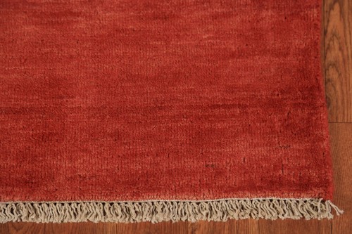 Trendy Gabbeh Solid Red Wool Modern Accent Rug Contemporary Rug 4x6 ft - Picture 5 of 18