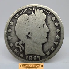 1897-O Barber Silver Quarter, Better Date - #C39988NQ