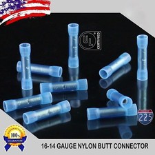 400 Pack 16-14 Gauge Wire Butt Connectors Blue Nylon 16-14 AWG Crimp Terminals